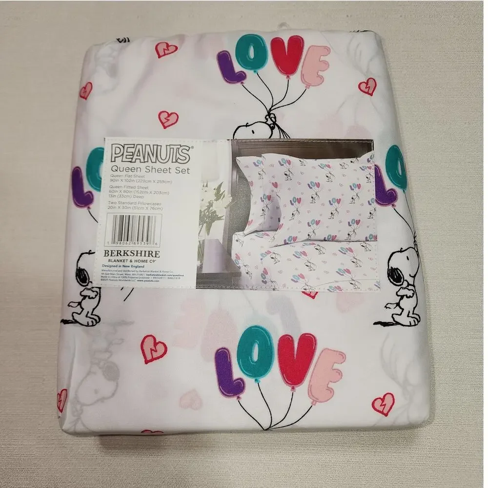 Peanuts snoopy Love Queen sheet set